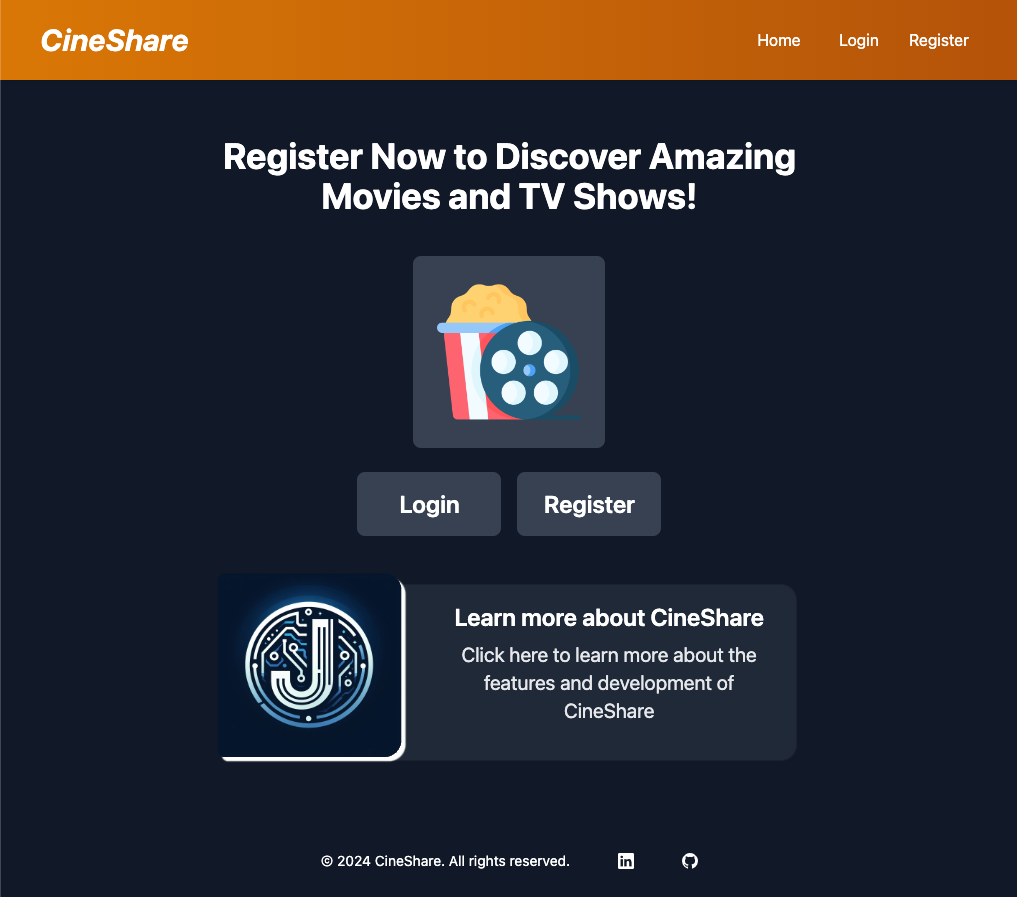 CineShare main page