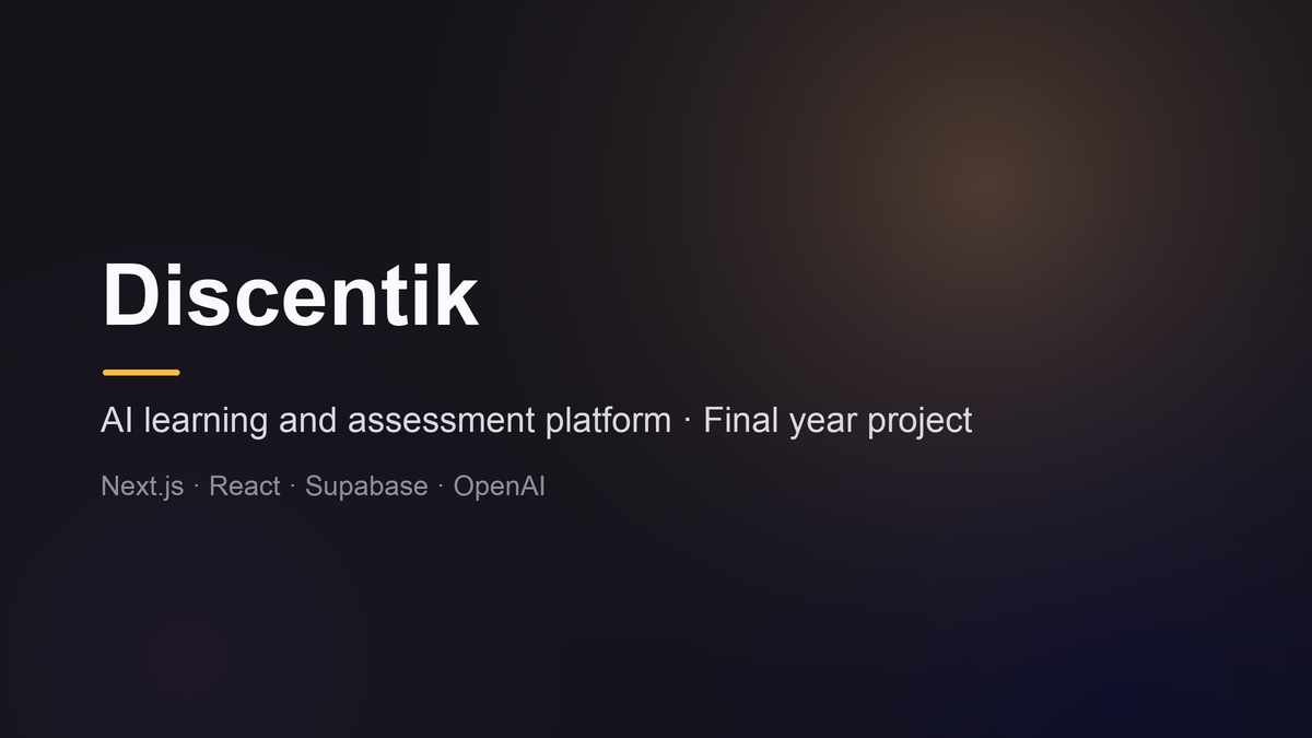 Discentik, AI learning and assessment platform